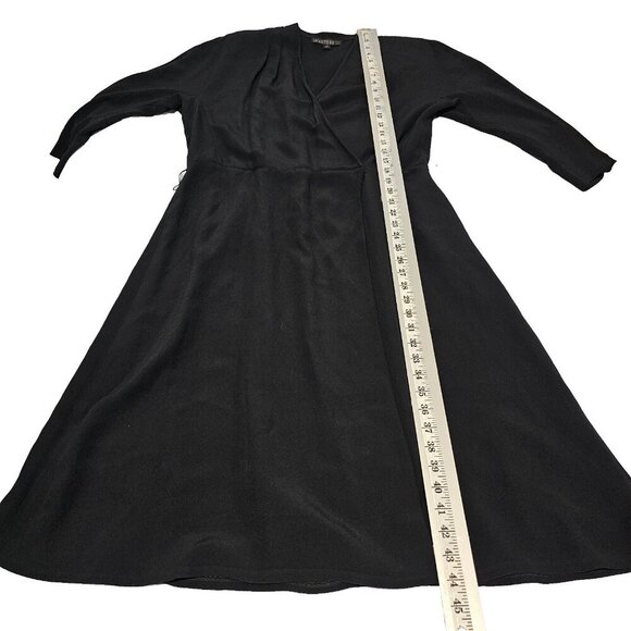 Lafayette 148 New York Crossover Dress Women Size 12 Black No belt included - Picture 8 of 11